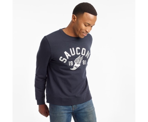 Tenis Saucony Rested Crewneck Hombre Tops Ropa Dark Azul Marino México MX-045-AF